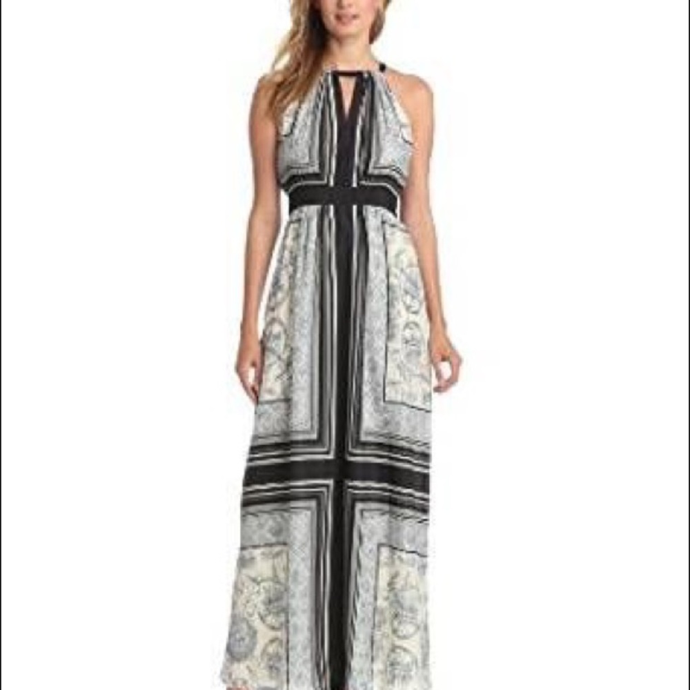 NWT Vince Camuto Baroque Print Empire Waist Maxi Dress Size 6
